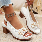 Evander | Women's Floral Block Heel Sandals
