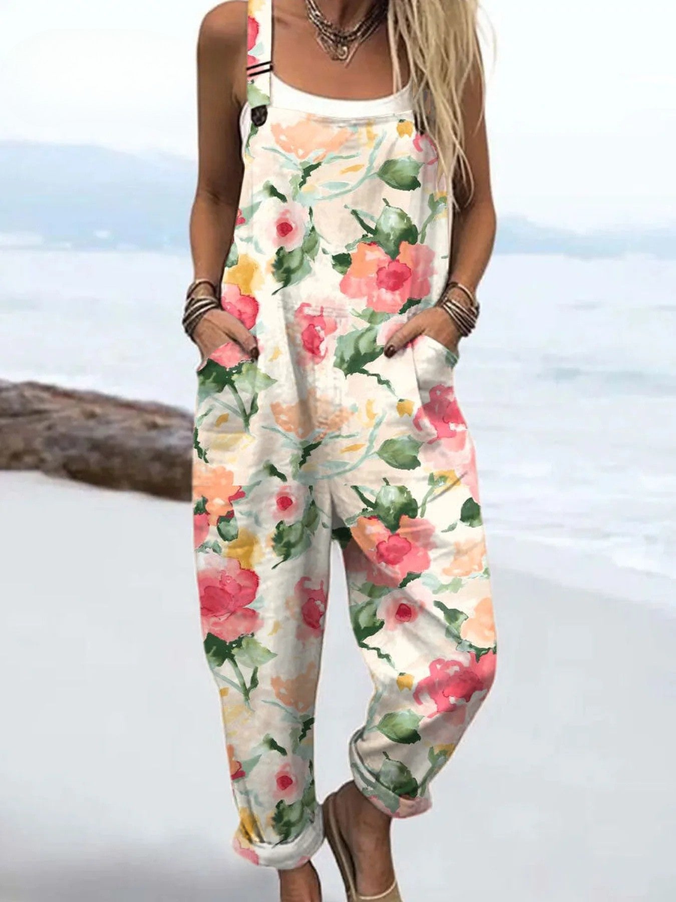 Maurelle | Women's Floral Printed Dungarees