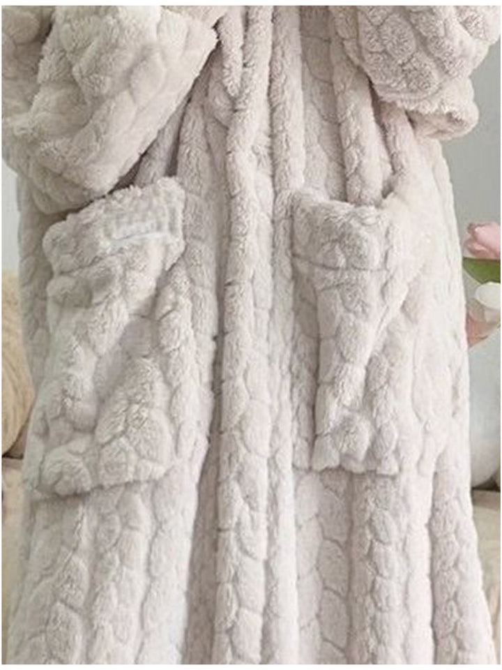 Grace & Jess | Cozy Coral Fleece Hooded Robe