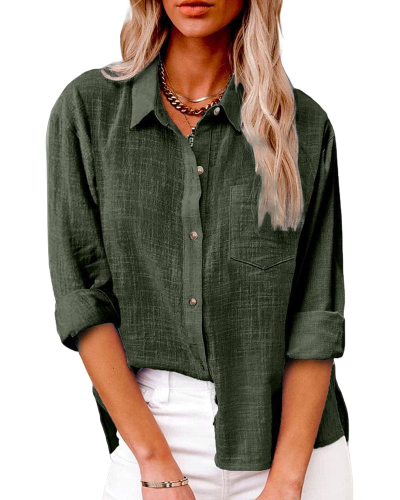 Frida | Women's Relaxed Fit Linen Button-Down Shirt