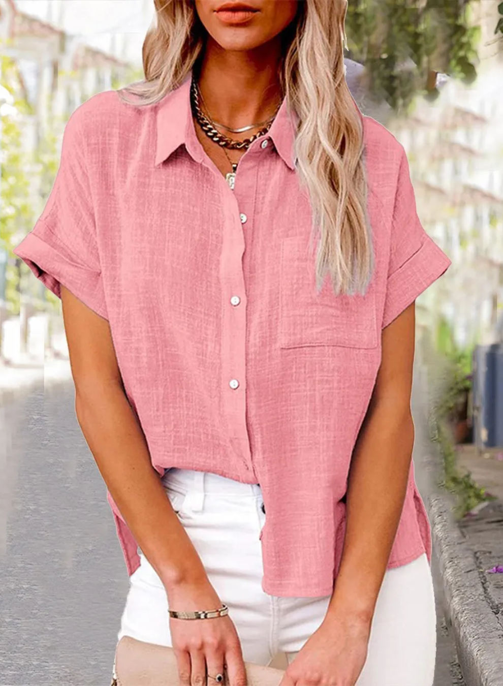 Grace & Jess | TRENDY BUTTON-DOWN SHIRT
