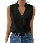 Kaia | Women's Sleeveless Wrap V-Neck Shirt