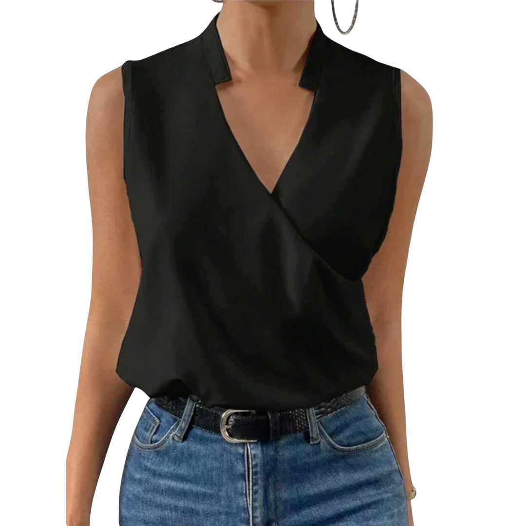 Kaia | Women's Sleeveless Wrap V-Neck Shirt