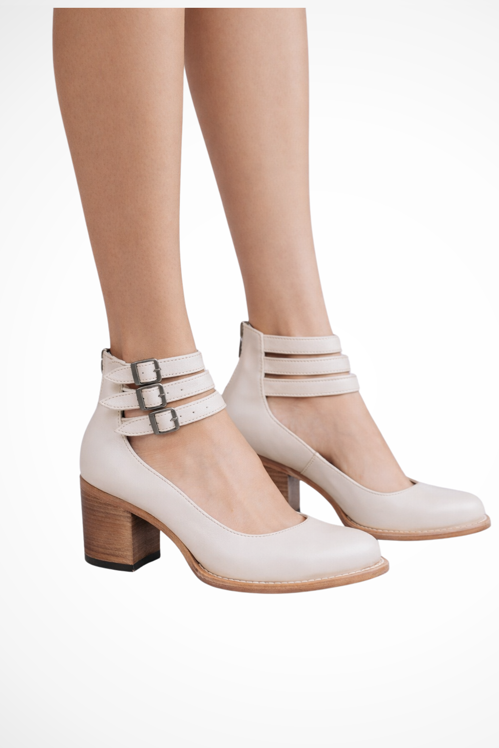 Evangeline | Women's Strappy Double Buckle Ankle Strap Heels