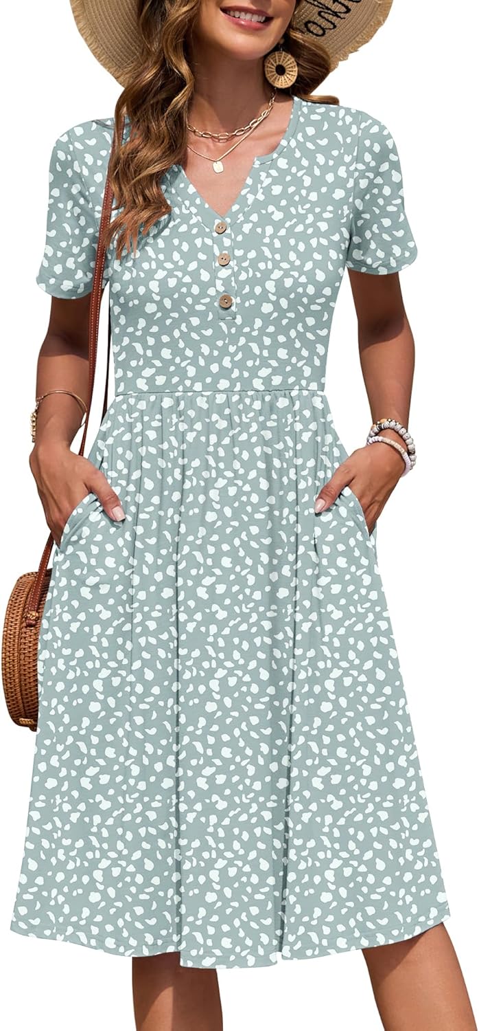 Ninian | Women's Floral Short Sleeve Summer Midi Sundress