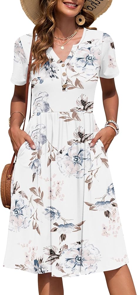 Ninian | Women's Floral Short Sleeve Midi Sundress