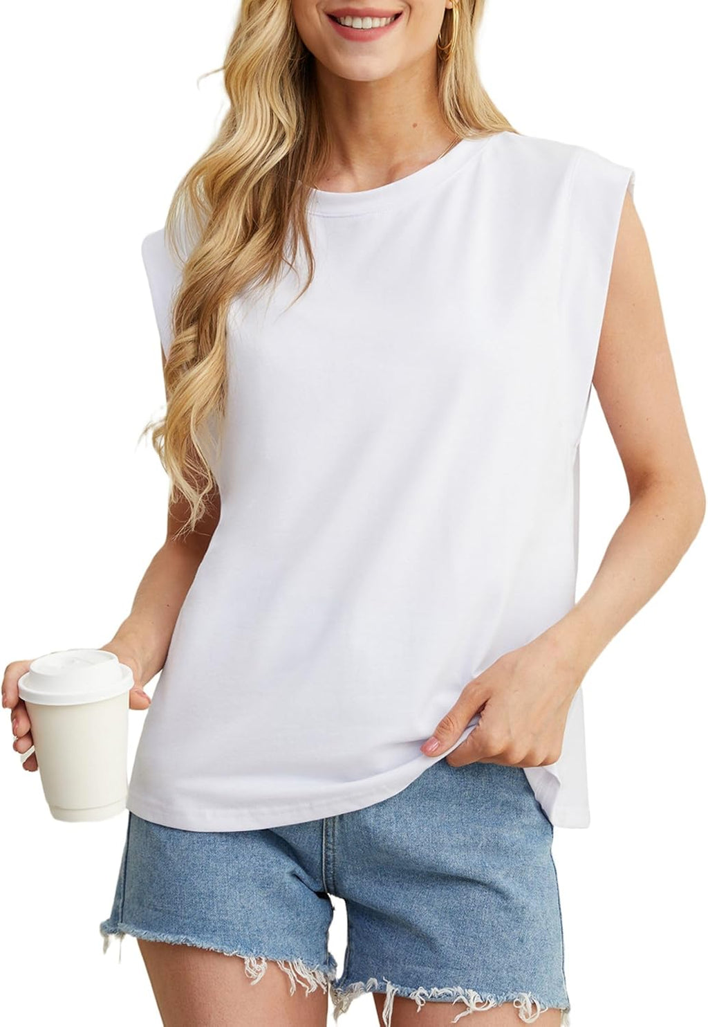 Ossian | Women's Cap Sleeve Crew Neck Relaxed Fit T-Shirt