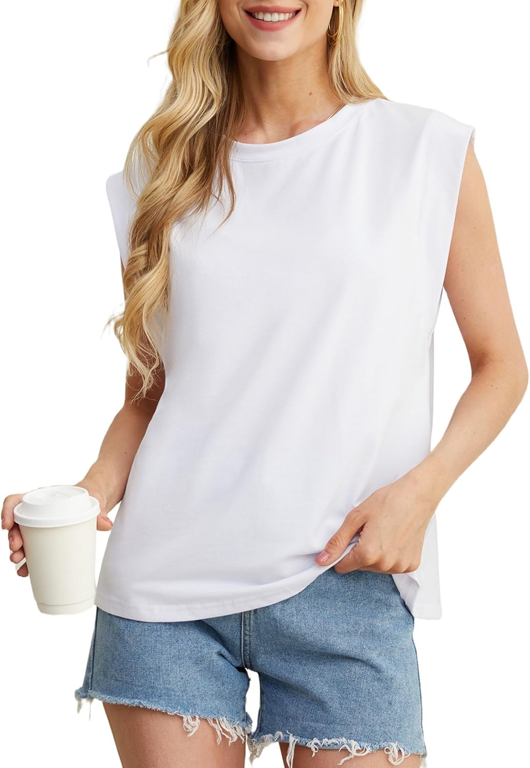Ossian | Women's Cap Sleeve Crew Neck Relaxed Fit T-Shirt