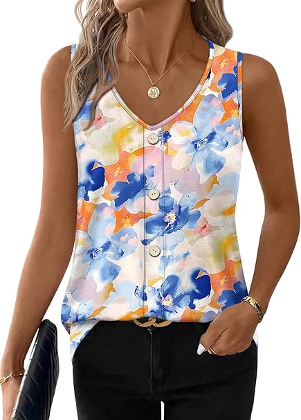 Quentin | Women's Printed Sleeveless Vest Top