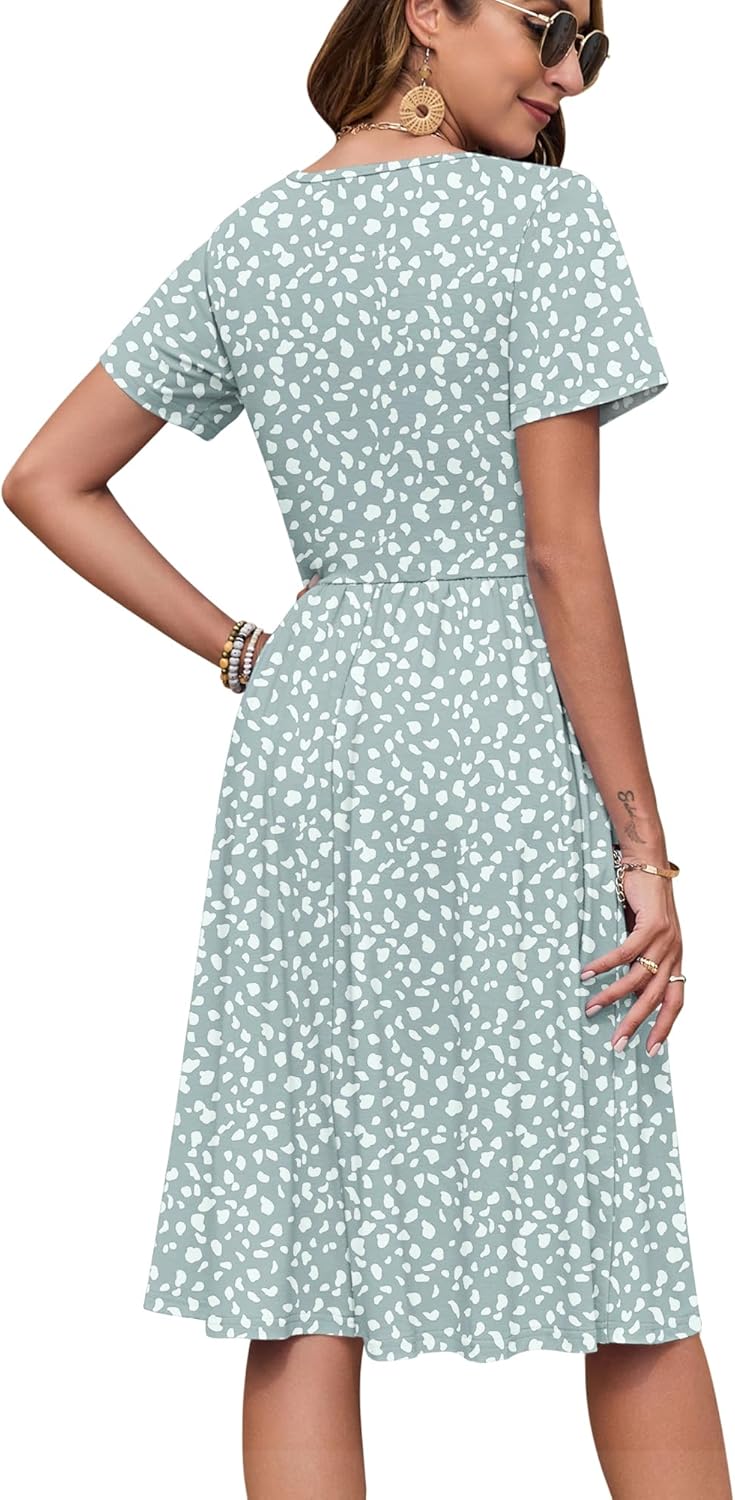 Ninian | Women's Floral Short Sleeve Summer Midi Sundress
