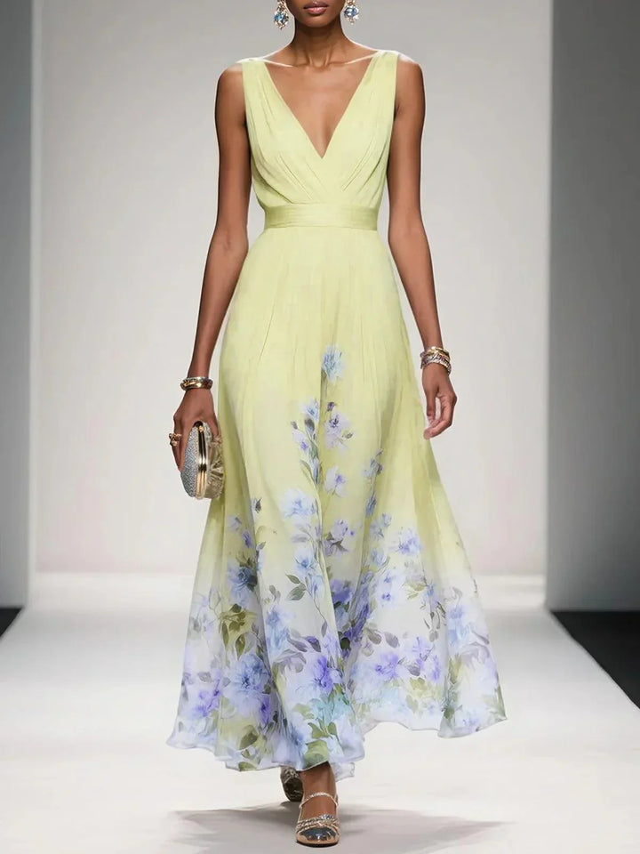 Raina | Women's Floral Chiffon Summer Maxi Dress