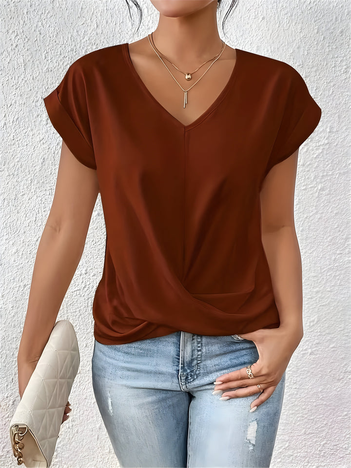 Grace & Jess | Twist Front V-Neck Top