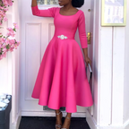 Chloe | Women's A Line Midi Wedding Guest Dress