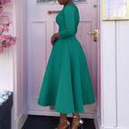 Chloe | Women's A Line Midi Wedding Guest Dress