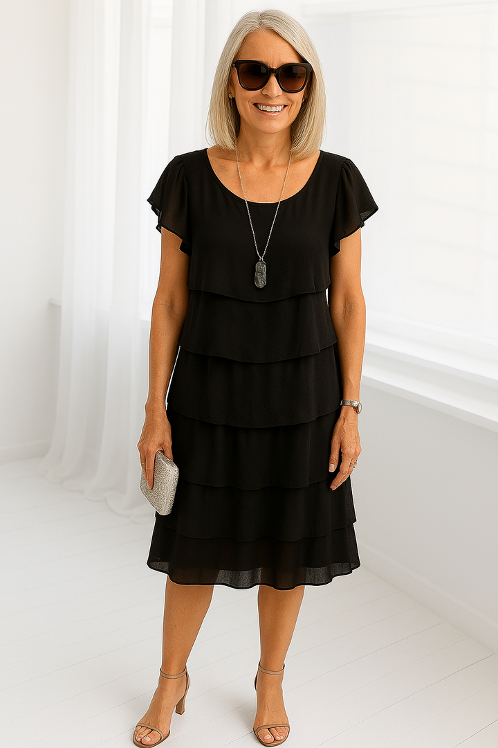 Karen | Women's Layered Short Sleeve Summer Dress