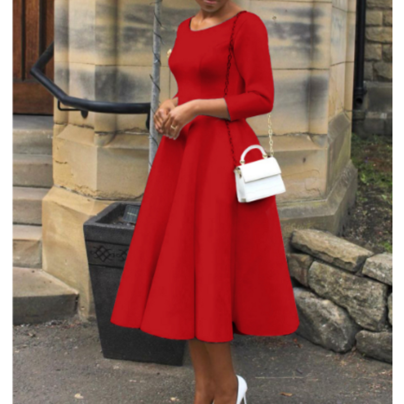 Chloe | Women's A Line Midi Wedding Guest Dress