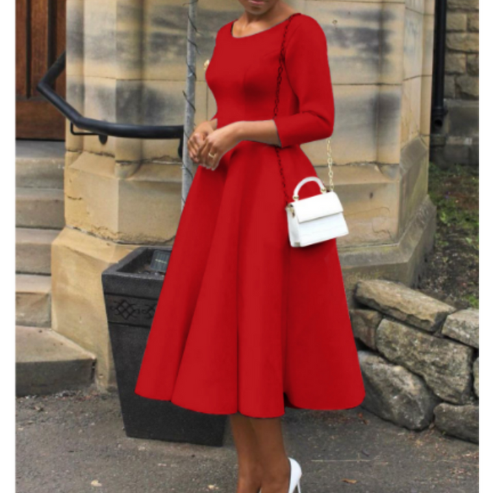 Chloe | Women's A Line Midi Wedding Guest Dress