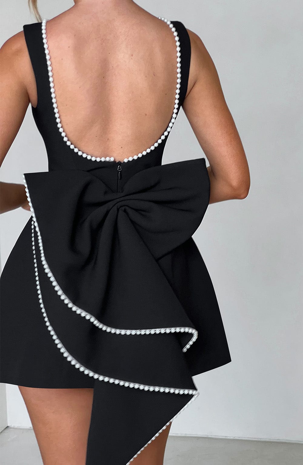 Catherine | Structured Bow Back Mini Dress