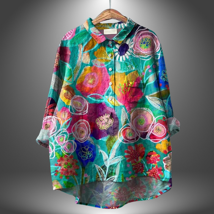 Grace & Jess | HAND-PAINTED FLORAL BLOUSE