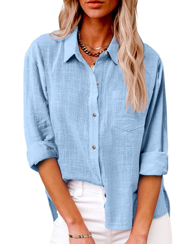 Frida | Women's Relaxed Fit Linen Button-Down Shirt