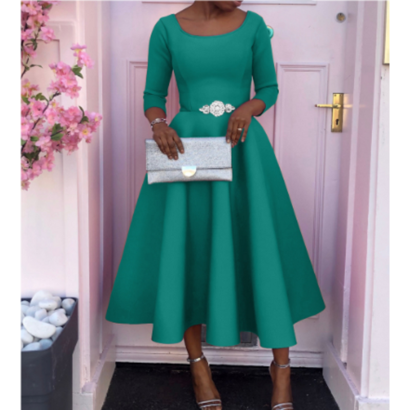 Chloe | Women's A Line Midi Wedding Guest Dress
