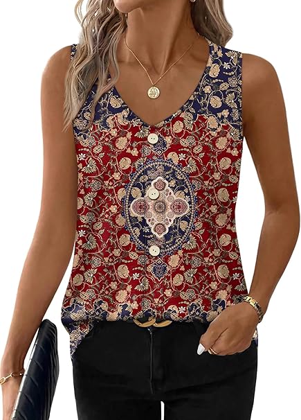 Quentin | Women's Printed Sleeveless Vest Top