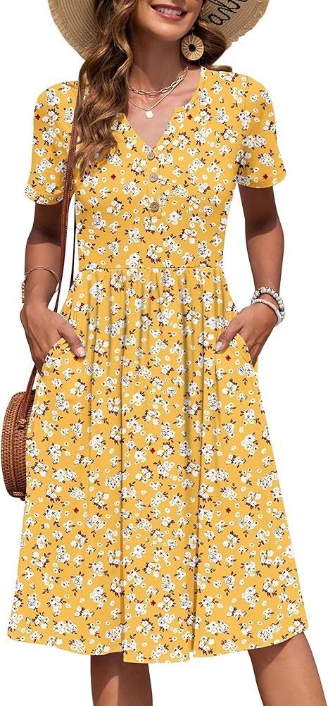 Ninian | Women's Floral Short Sleeve Midi Sundress