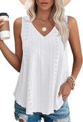 V Neck-white