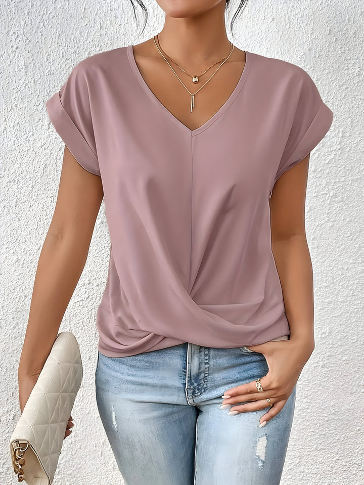 Grace & Jess | Twist Front V-Neck Top