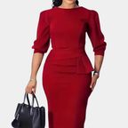 Claudine | Women's Ruffle Waist Wedding Midi Dress