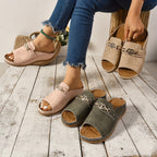 Nile | Women's Embellished Slip-On Flat Slide Sandals