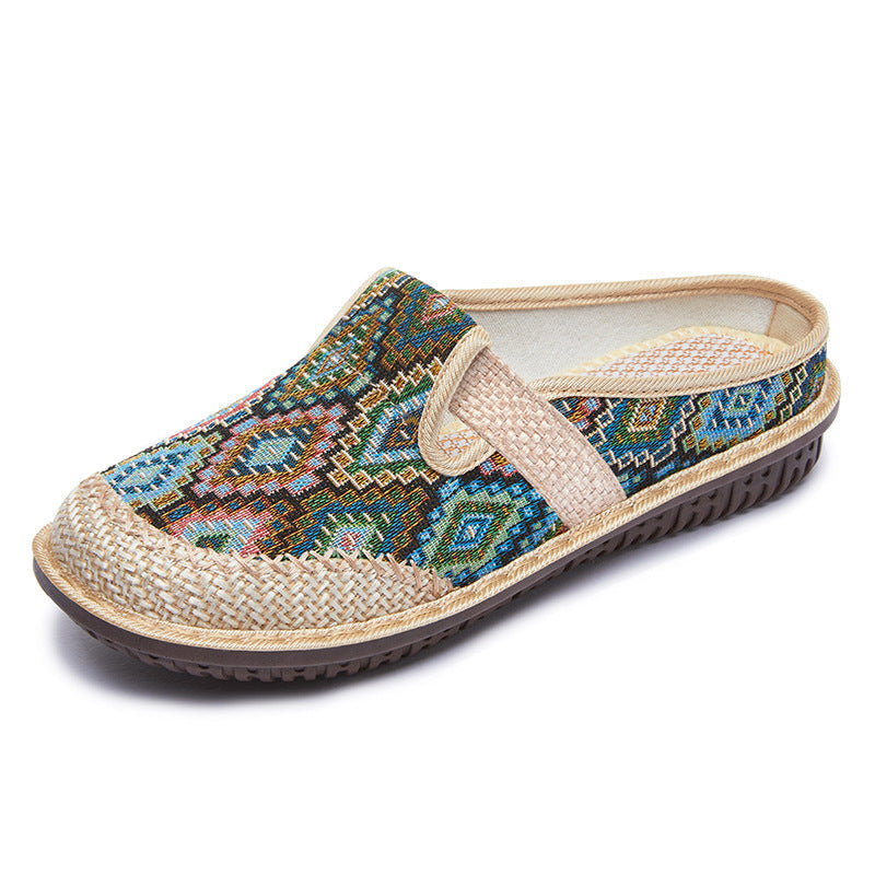 Neraya | Women's Boho Embroidered Slip-On Mule Clogs