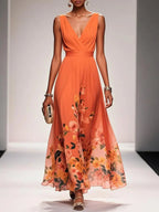 Raina | Women's Floral Chiffon Summer Maxi Dress