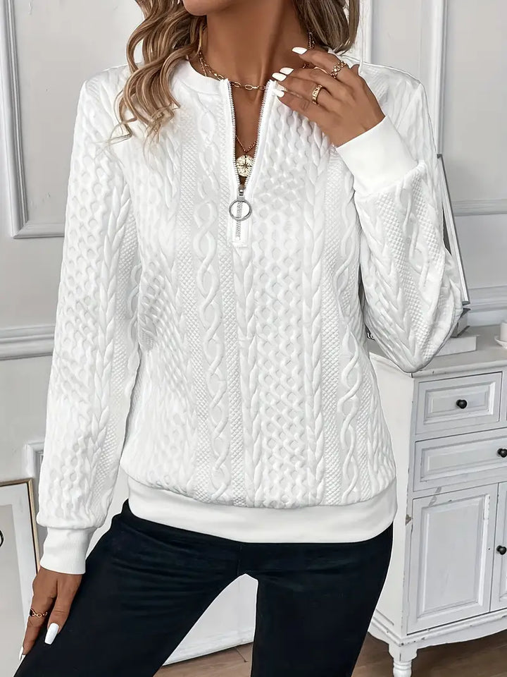 Grace & Jess | Textured Quarter-Zip Pullover