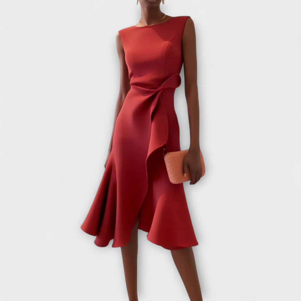Ariane | Women's Elegant Pleated Midi Dress