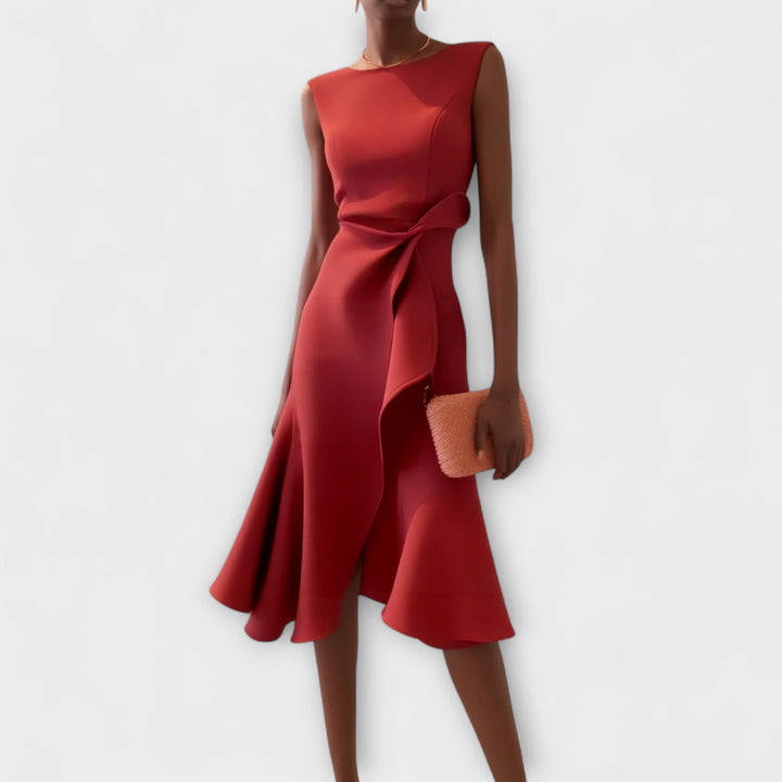 Ariane | Women's Elegant Pleated Midi Dress
