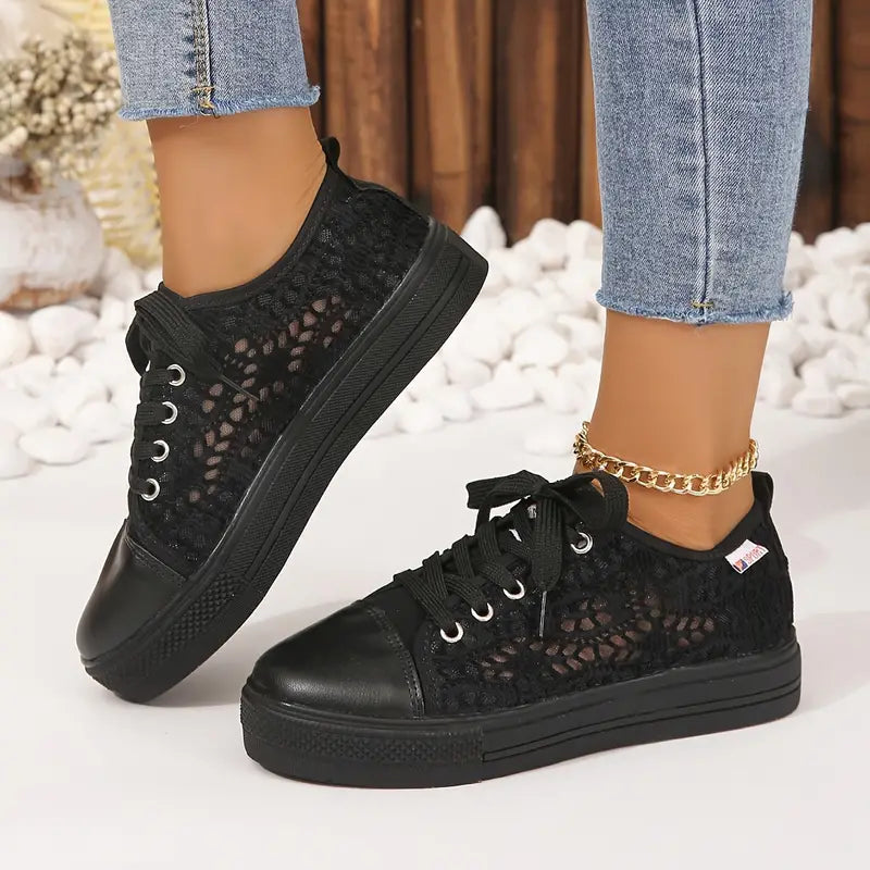 Fiona | Women's Lace Crochet Platform Summer Sneakers