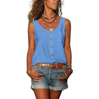 Heloise | Women's Casual Sleeveless Button Front Tank Top