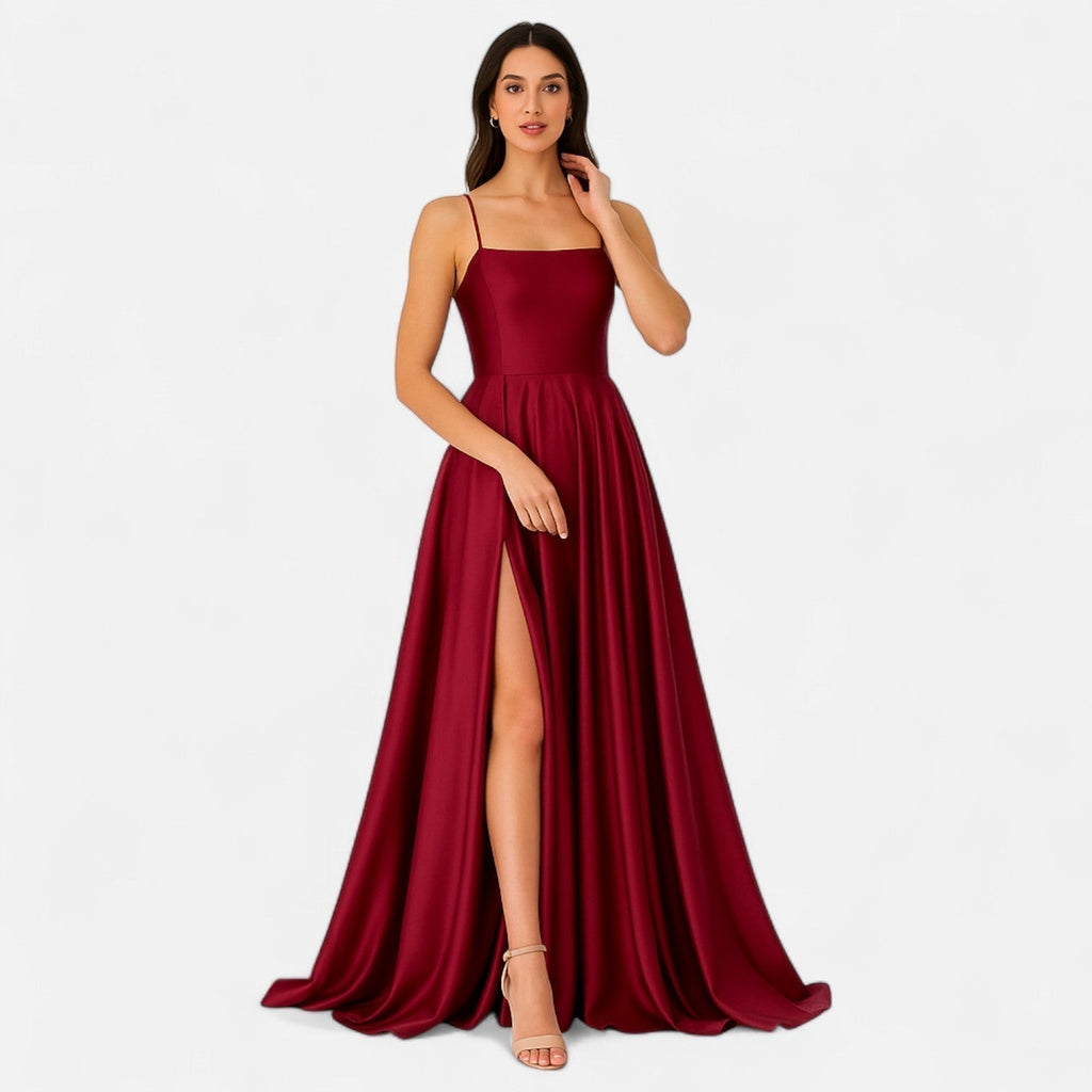 Delphine | Women's Strappy Slit Maxi Dress