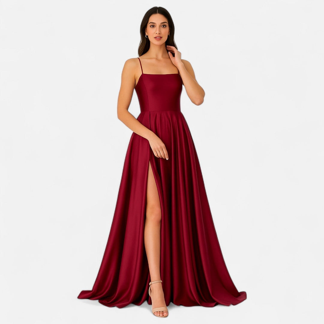 Delphine | Women's Strappy Slit Maxi Dress