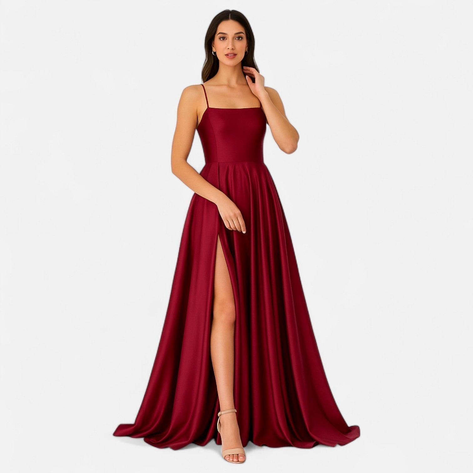 Delphine | Women's Strappy Slit Maxi Dress