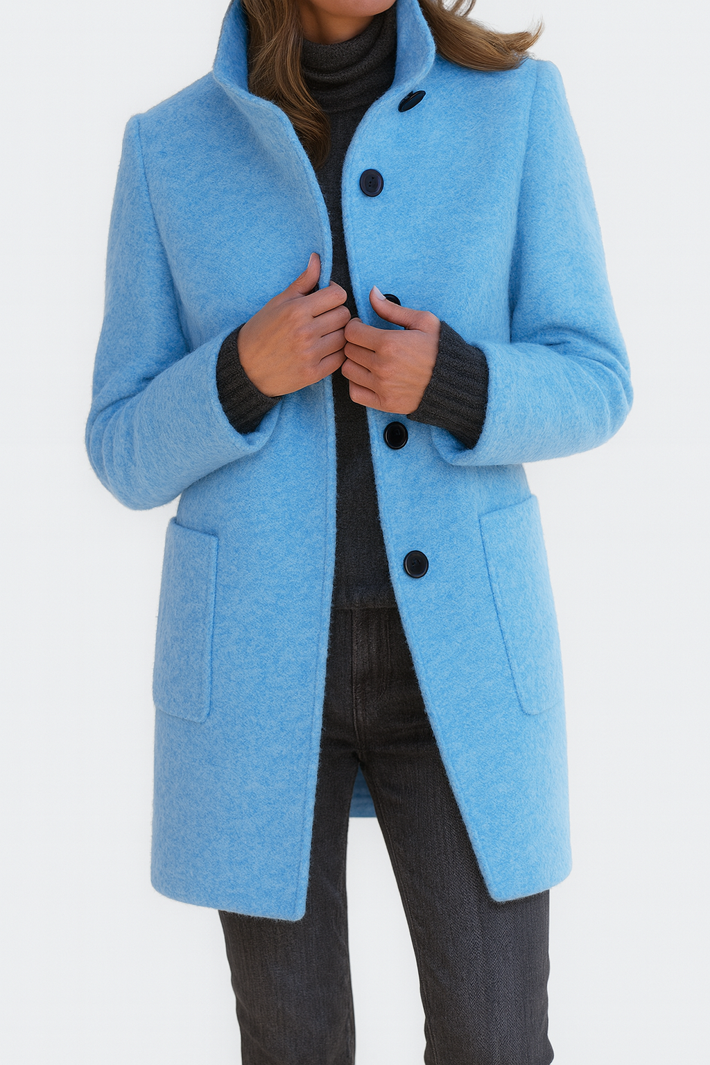 Freya | High Collar Jacket in Wool Blend