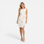 Soreya | Women's Elegant Bow Waist Slim Fit Cocktail Midi Dress