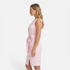 Soreya | Women's Elegant Bow Waist Slim Fit Cocktail Midi Dress