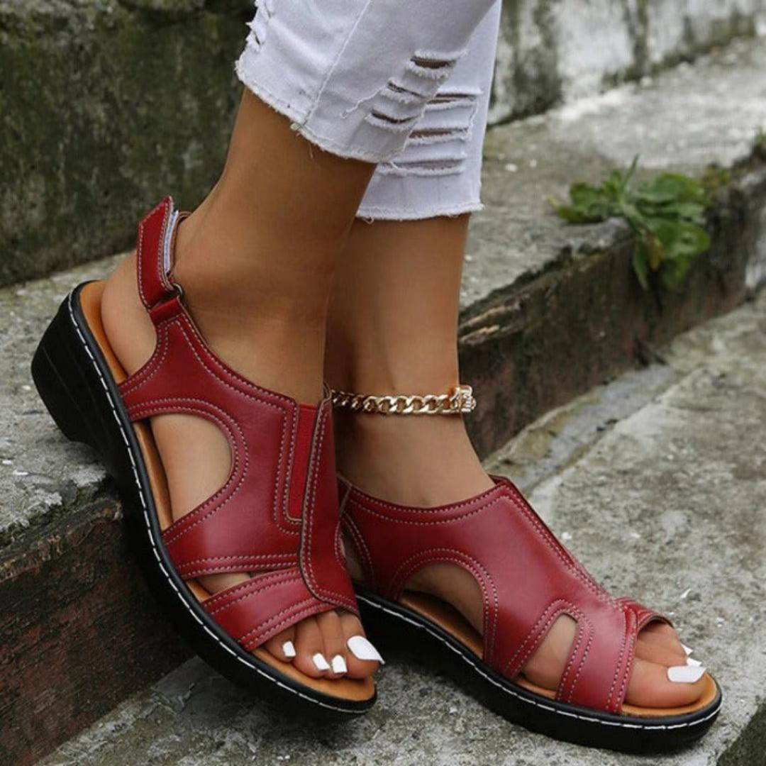 Xirelle | Women's Cutout Detail Slingback Wedge Sandals