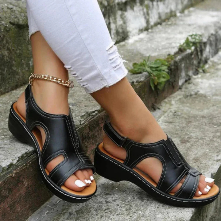 Xirelle | Women's Cutout Detail Slingback Wedge Sandals