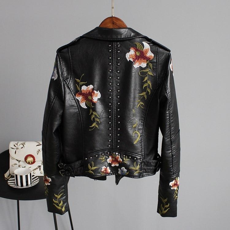 Grace & Jess | Stylish Embroidered Leather Jacket