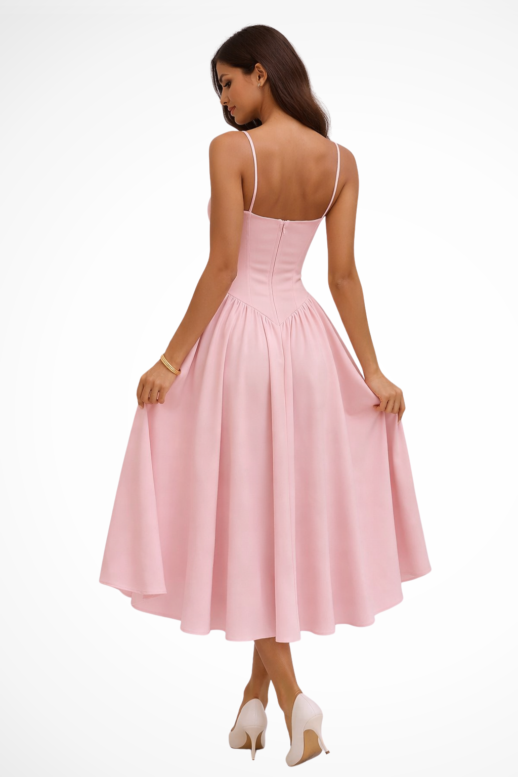 Piper | Women's Elegant Corset Bodice A-Line Midi Dress