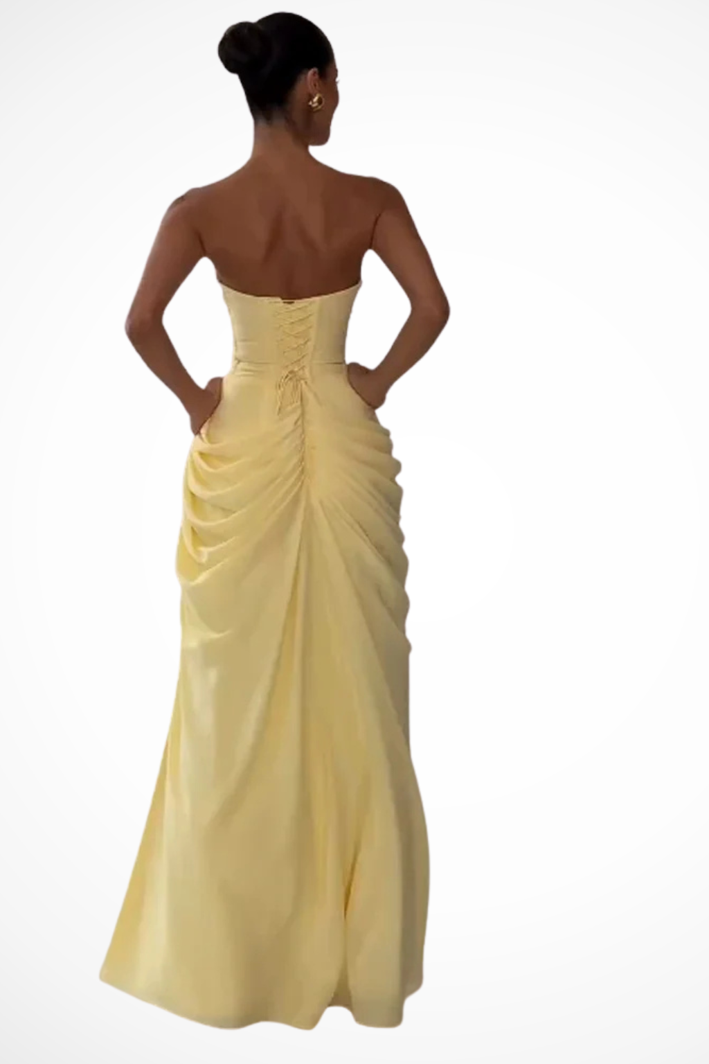 Arabella | Women's Strapless Ruched Side Slit Maxi Dress