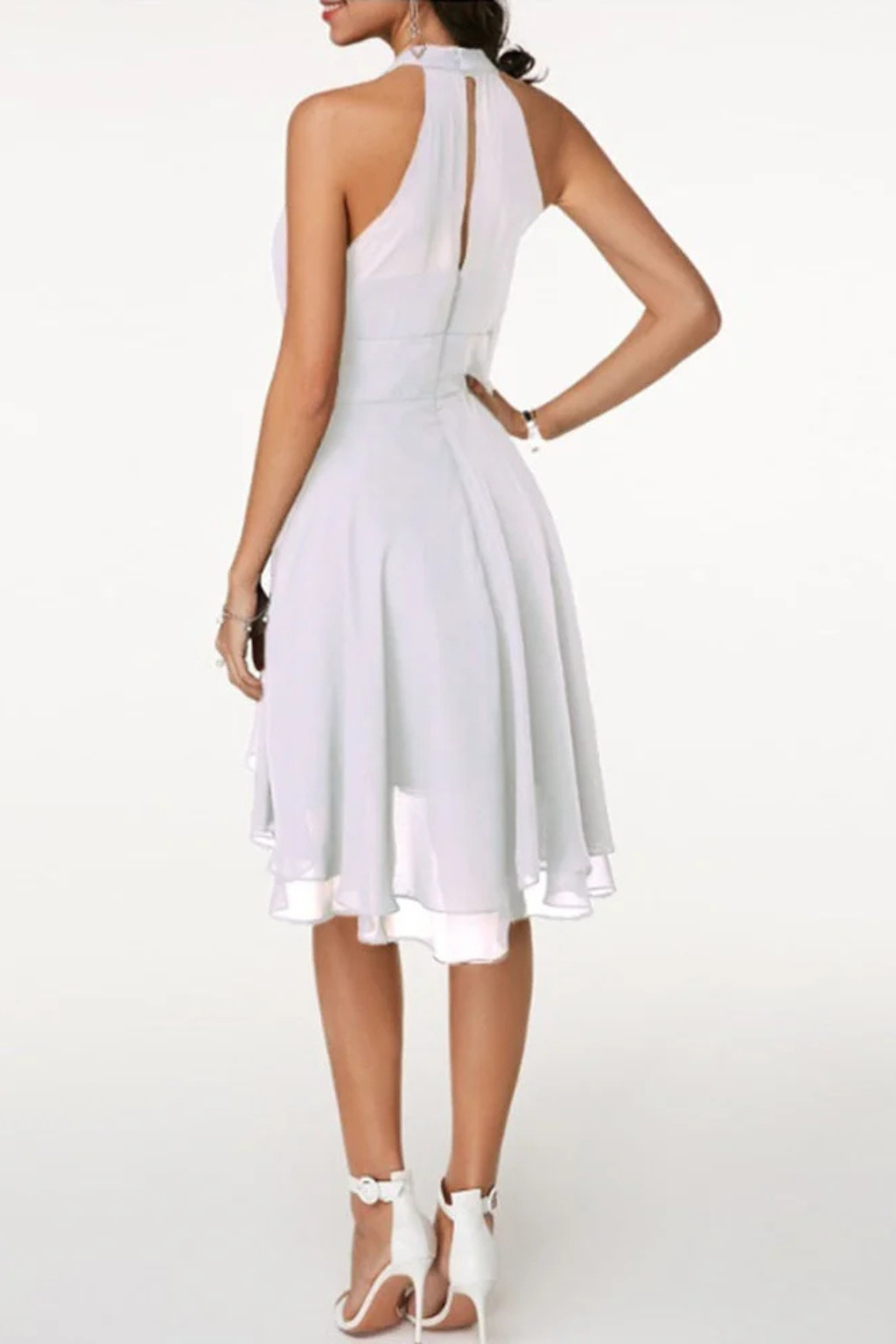 Celestine | Women's Halter Neck Tiered Skirt Mini Dress